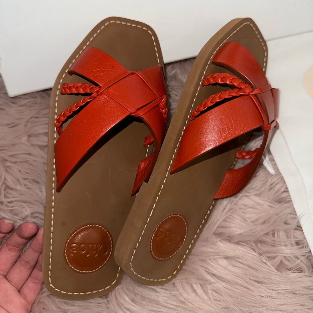 Chloe leather slides